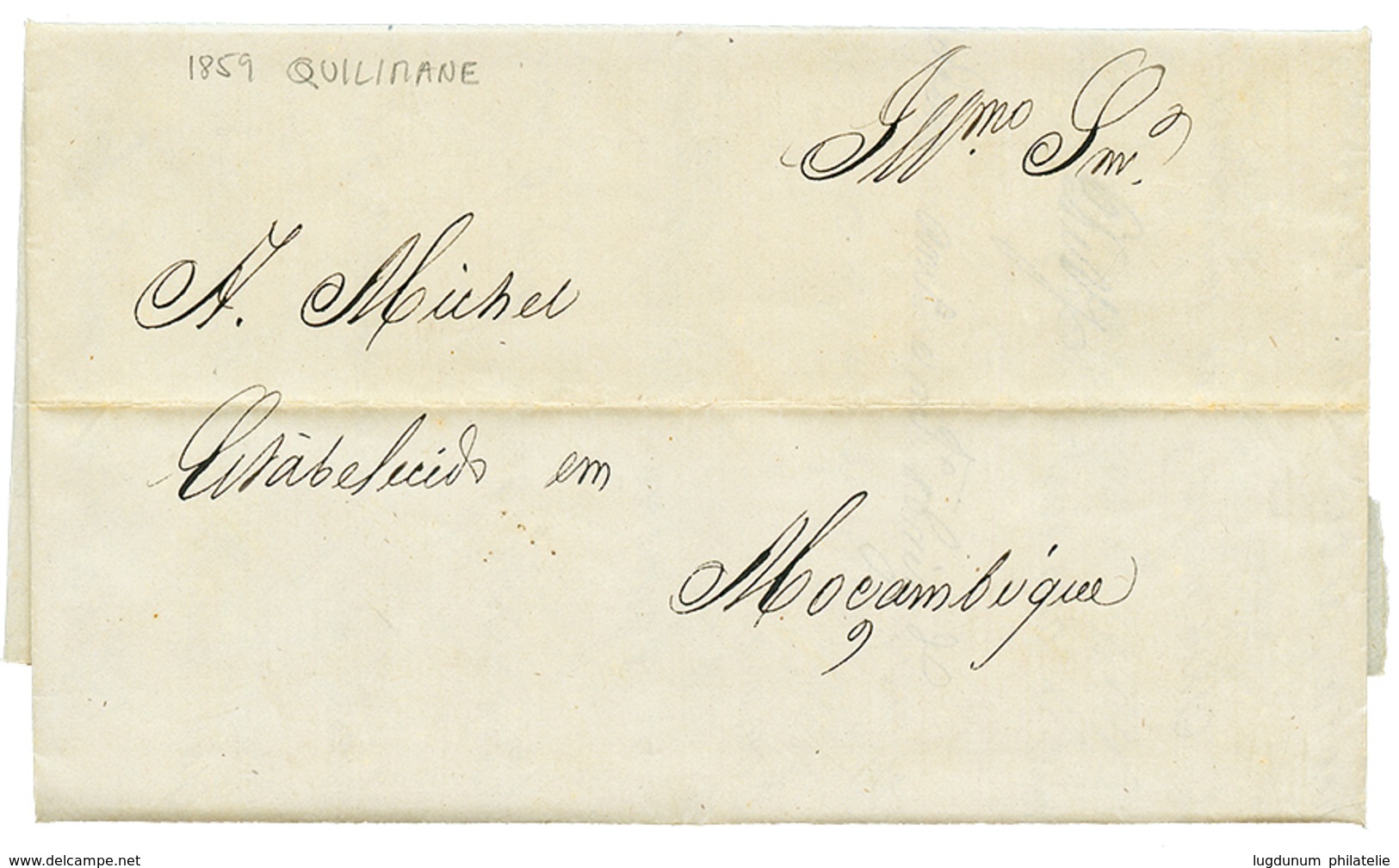 949 MOZAMBIQUE - QUILIMANE" : 1859 Entire Letter Dalelined "QUELIMANE 31 Aout 1859" To MOZAMBIQUE. Rare Internal Mail At - Autres & Non Classés