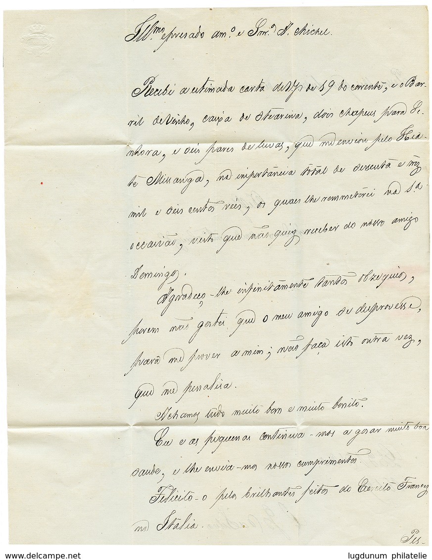 949 MOZAMBIQUE - QUILIMANE" : 1859 Entire Letter Dalelined "QUELIMANE 31 Aout 1859" To MOZAMBIQUE. Rare Internal Mail At - Autres & Non Classés