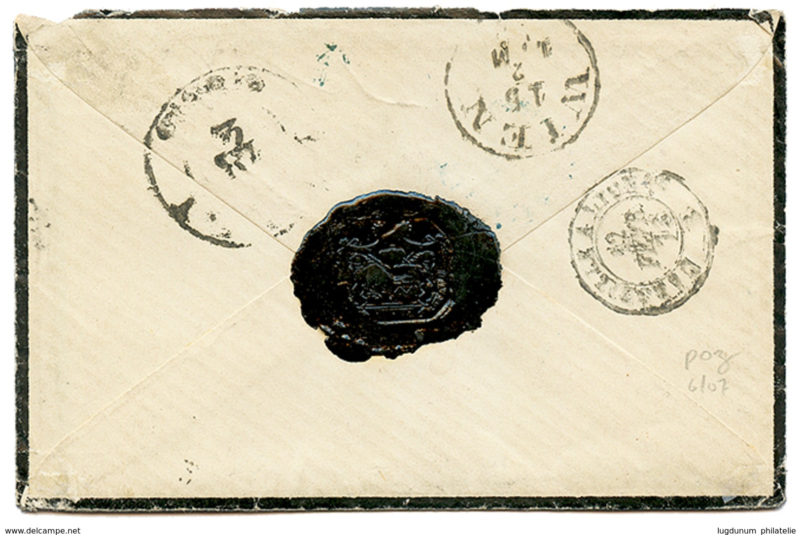 954 INCOMING Mail To JASSY : 1873 FRANCE 80c On Envelope With Full Text From NICE To JASSY MOLDAVIE, ROMANIA. Rare Incom - Autres & Non Classés