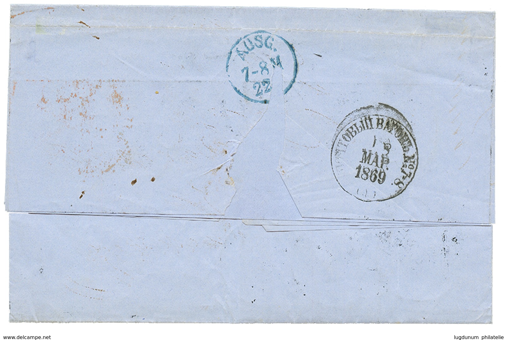963 1869 1k + 3k+ 10k Canc. RIGA On Entire Letter To BERLIN (GERMANY). Superb. - Other & Unclassified