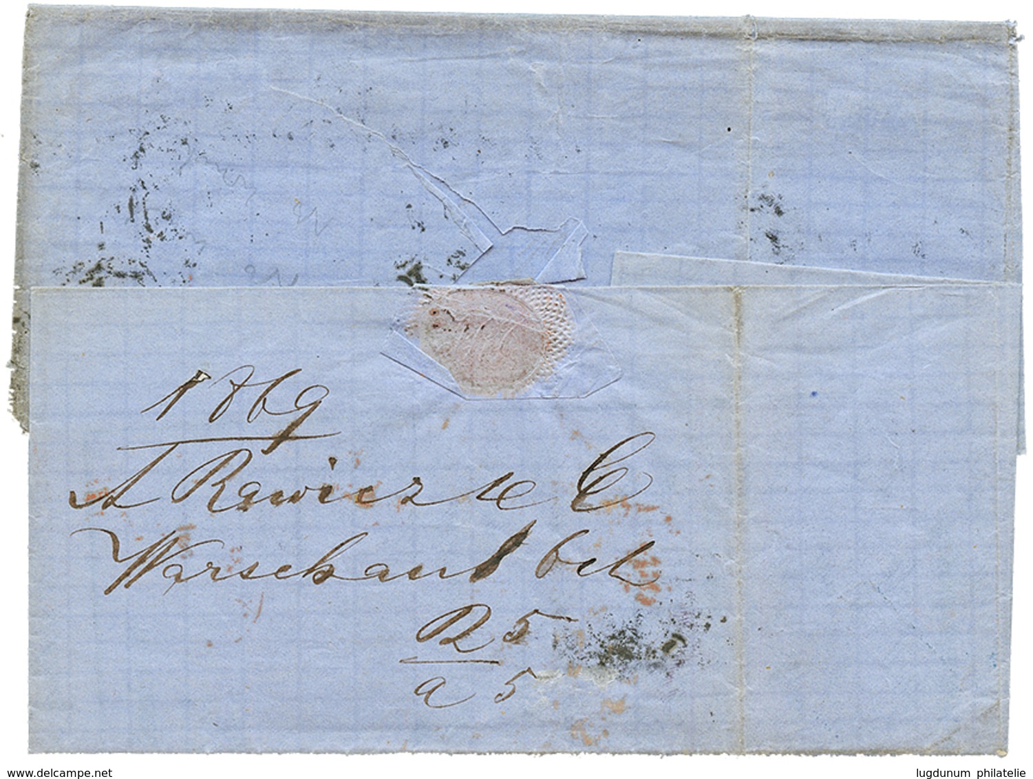 965 1869 3k(x2) + 20k Canc. 1 On Entire Letter From WARSCHAU To ENGLAND. Vf. - Autres & Non Classés