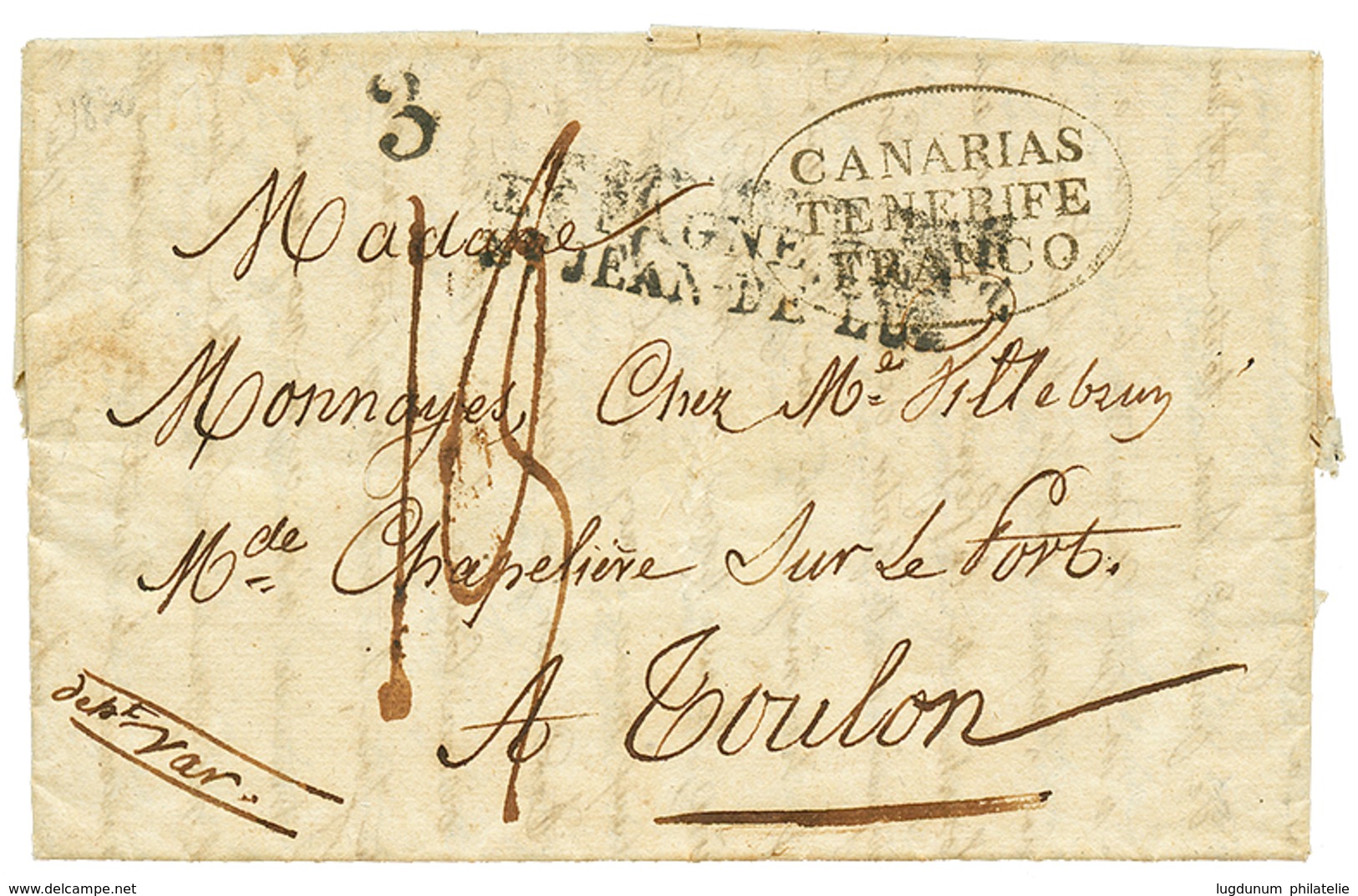 996 1830 CANARIAS TENERIFE FRANCO On Entire Letter From ST CROIX TENERIFFE To FRANCE. Vvf. - Sonstige & Ohne Zuordnung