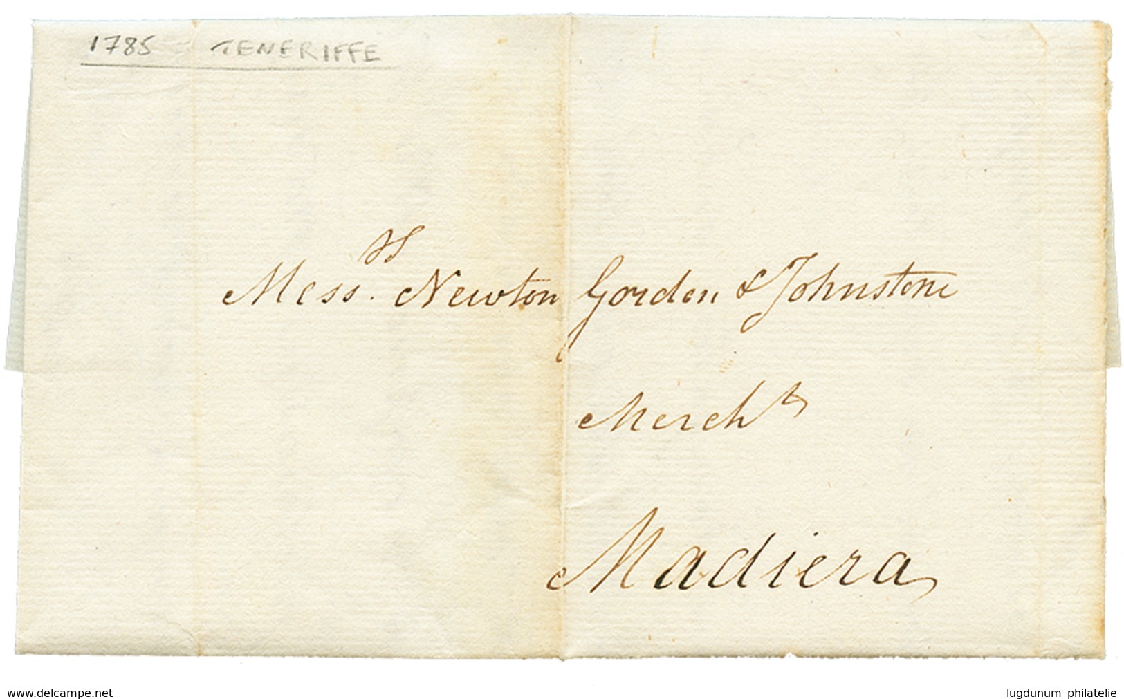 1008 CANARY ISLANDS : 1785 Entire Letter From TENERIFFE To MADEIRA. Rare So Early. Vvf. - Autres & Non Classés