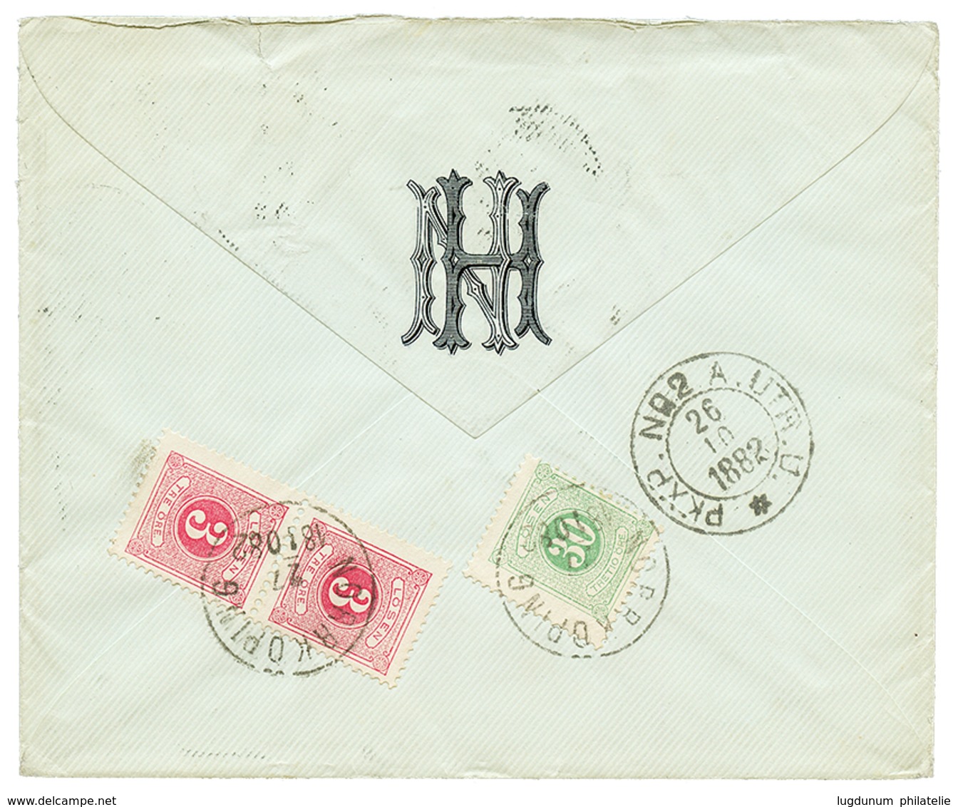 1013 1882 USA 5c Canc. 3 + CHICAGO On Envelope To NORRKOPING (SWEDEN) Taxed On Arrival With SWEDISH POSTAGE DUES 3 Ore(x - Other & Unclassified