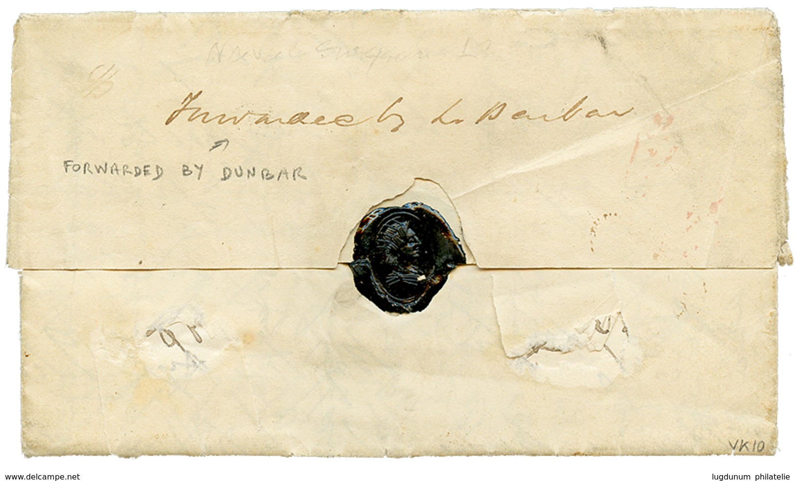 1036 "CADIZ Bay - H.M.S MALABAR" : 1836 Arc GIBRALTAR+ B.C CADIZ On Entire Letter Datelined "H.M.S MALABAR CADIZ Bay" To - Autres & Non Classés