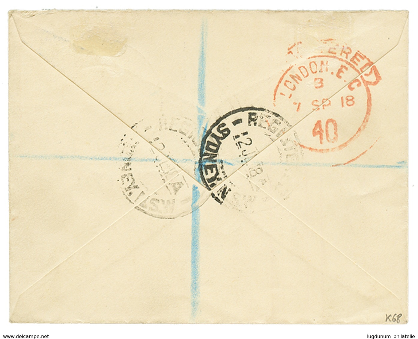1056 GILBERT & ELLICE : 1918 1d+ 2d+ 6d On REGISTERED Envelope From FUNAFUTI To ENGLAND. Scarce. Vvf. - Other & Unclassified