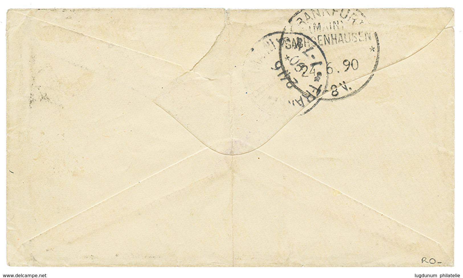 1058 "APPAM" : 1890 GERMANY 20pf Canc. HAMBURG + "APPAM 24.5.90" + Boxed AUS WESTAFRIKA On Envelope To GERMANY. Vvf. - Altri & Non Classificati