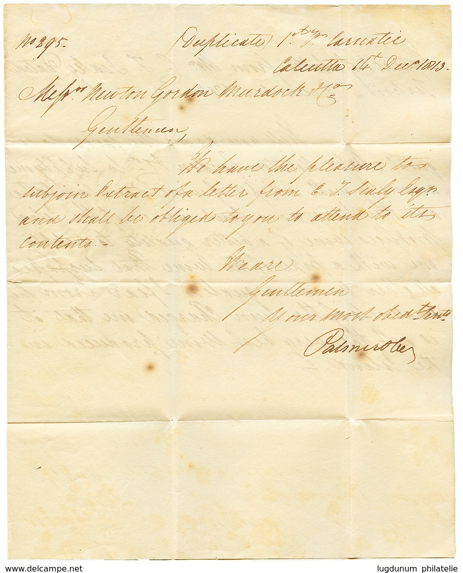 1059 INDIA To MADEIRA : 1813 BENGAL POST PAID On Reverse Of Entire Letter From CALCUTTA To MADEIRA. Vf. - Altri & Non Classificati