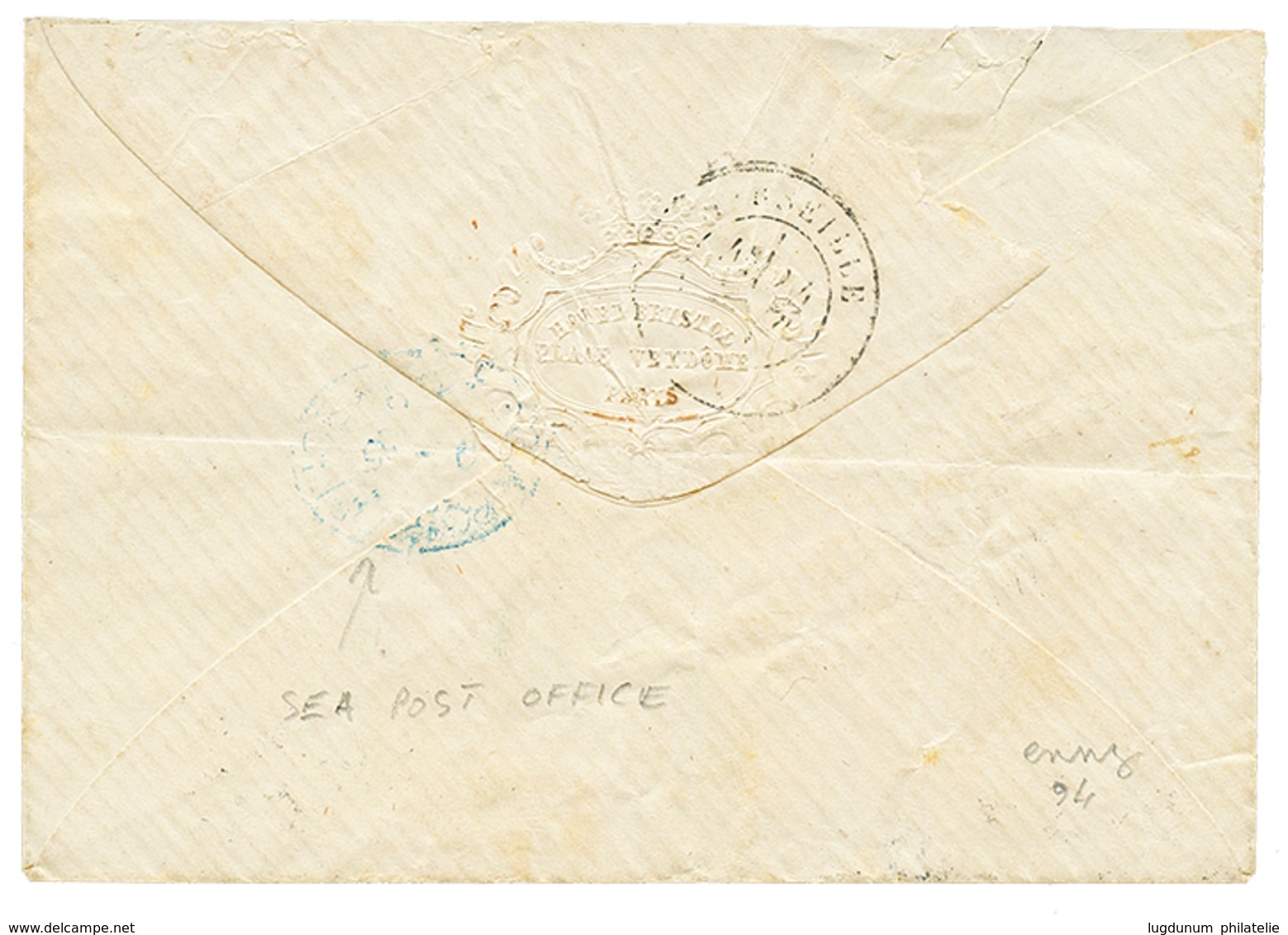 1063 "Incoming Mail To BURMA" : 1868 FRANCE 80c On Envelope From PARIS To RANGOON BRITISH BURMA. Recto, Red Cachet RANGO - Altri & Non Classificati