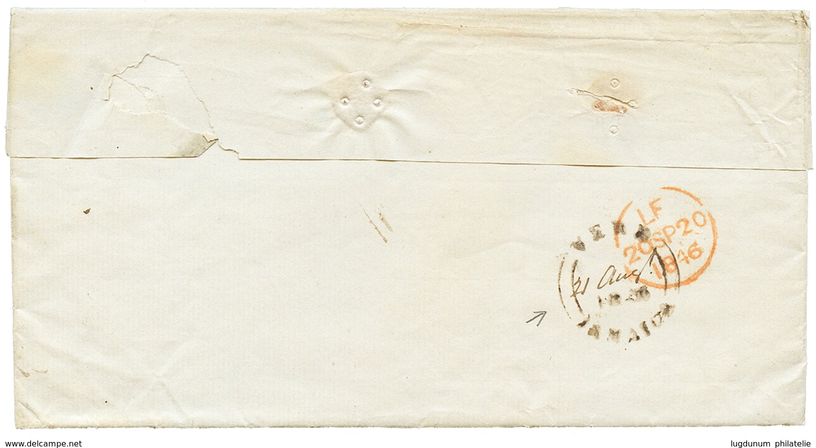 1074 "VERE" : 1846 VERE JAMAICA (21 Augt Manuscrit) On Entire Letter To ENGLAND. Superb. - Sonstige & Ohne Zuordnung