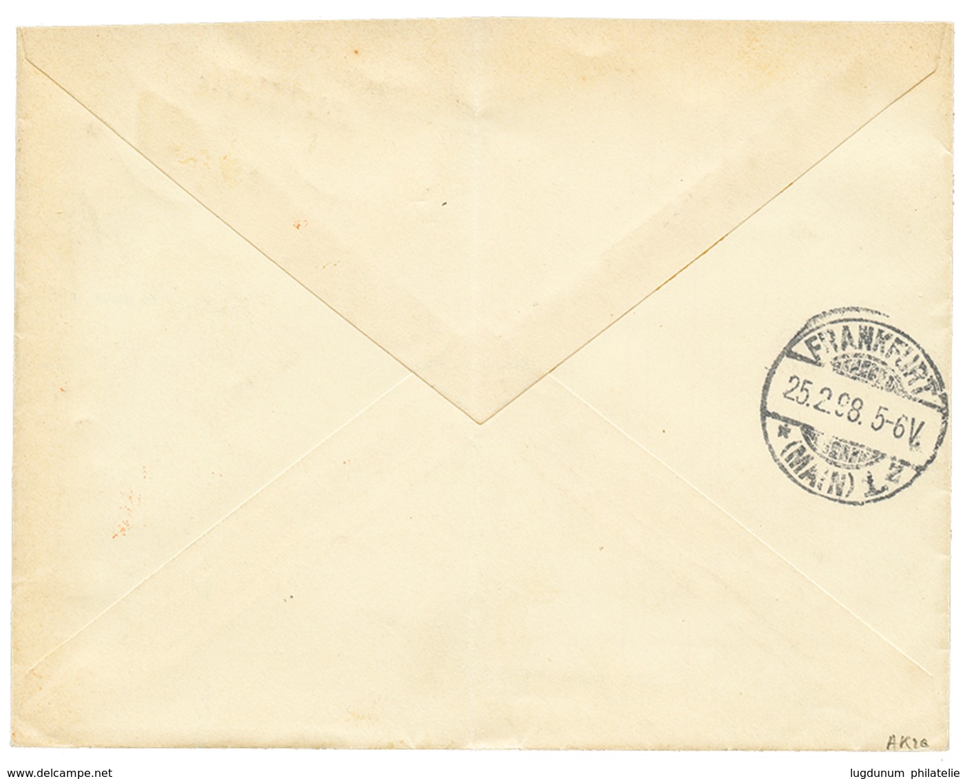 1100 "SAMOA - DAVIS POST" : 1898 5p + 1/2p Canc. APIA SAMOA On REGISTERED Envelope To GERMANY. Vvf. - Autres & Non Classés