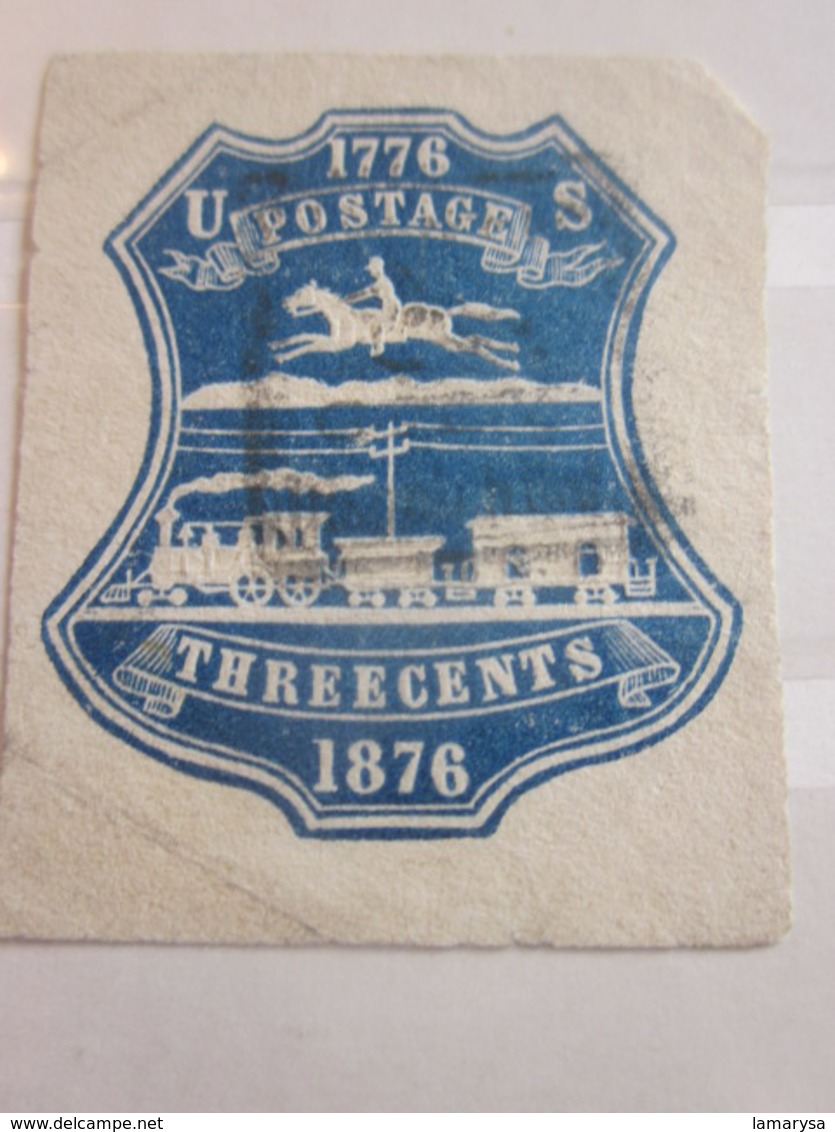 1776-1876 US Postage RAILWAY  Three Cents Amérique UNITED STATES OF AMERICA Etats-Unis Stamp LABEL Vignette Erinnophilie - Other & Unclassified