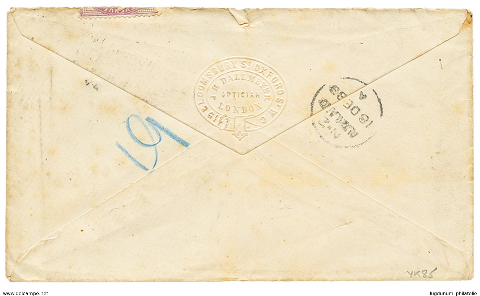 1113 1883 GREAT BRITAIN 2 1/2d(x2) + 1d(fault) On Envelope From LONDON To VAVAU FRIENDLY ISLANDS ( TONGA ). RARE. Vf. - Autres & Non Classés