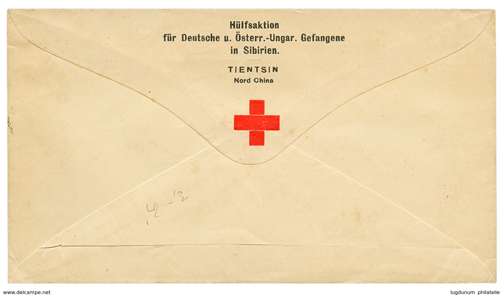 1143 1917 RUSSIA P.O. RED CROSS P./Stat 10k + CENSOR, From TIENTSIN To RUSSIA. Vvf. - Chine