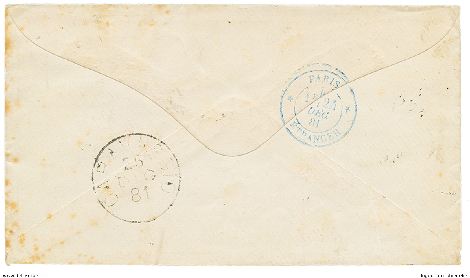 1144 1881 CHILE 5c(x3) Canc. COPIAPO + Red Cds PANAMA-UNION PAQ.F A N°1 On Envelope To ITALIA. Superb. - Cile