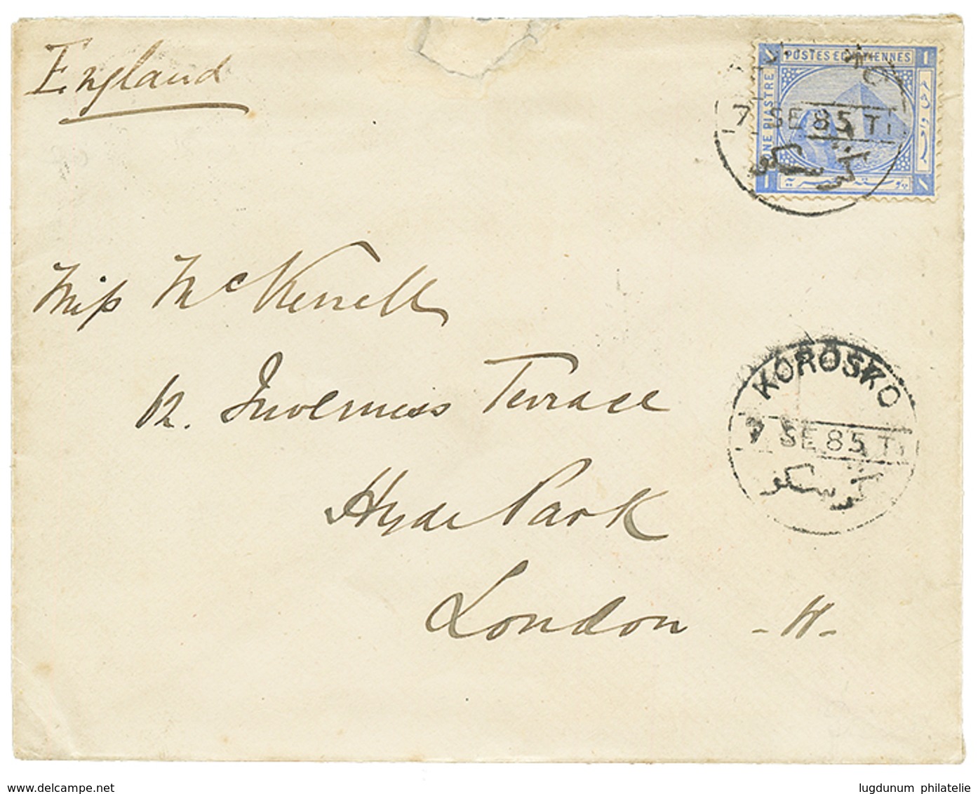 1156 "KOROSKO" : 1885 1P Canc. KOROSKO On Envelope To LONDON. Very Scarce. Vvf. - Autres & Non Classés