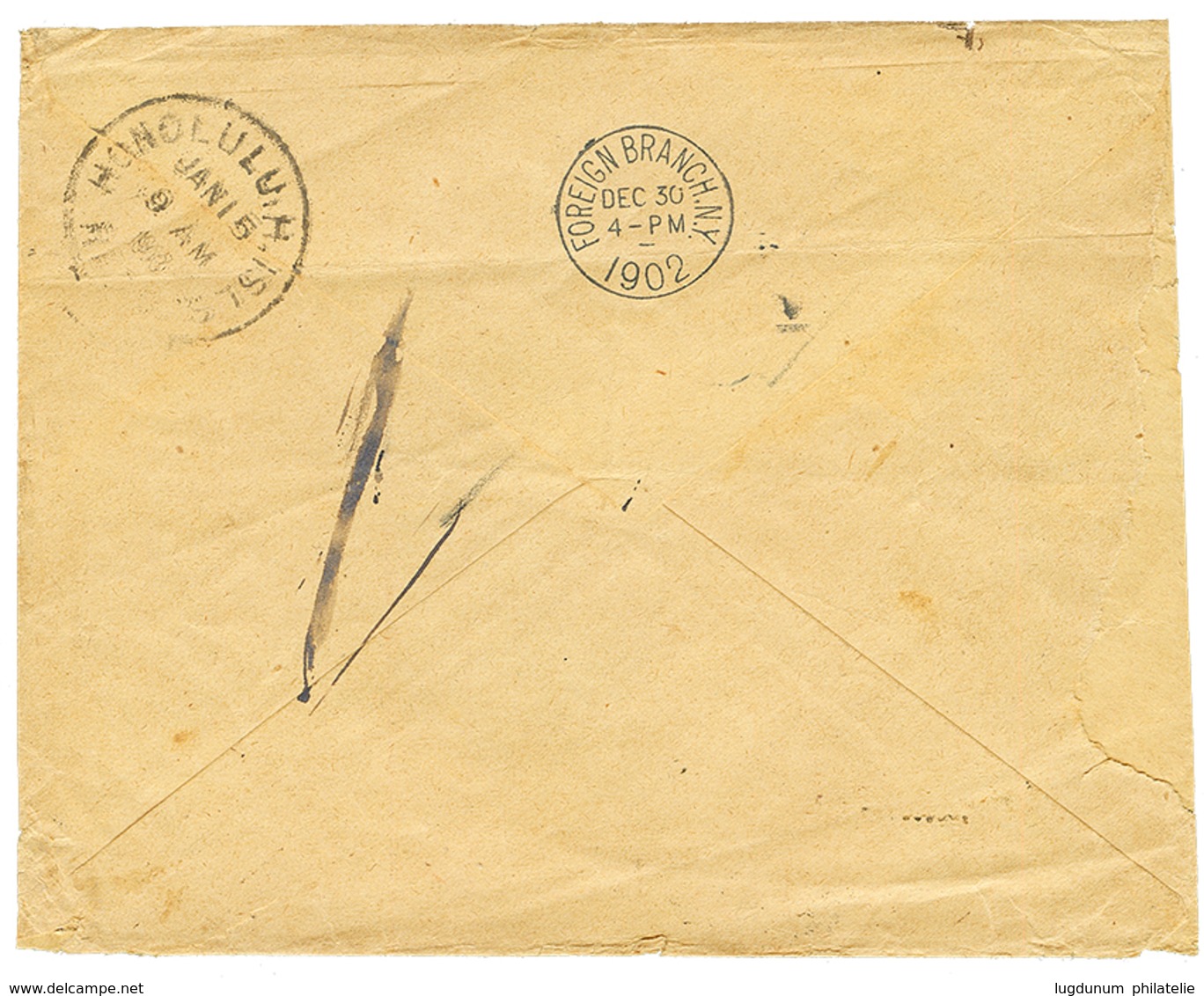 1194 1902 FRANCE 10c + 25c Canc. TRIGNAC On Envelope(small Fault) To HONOLULU HAWAÏ Taxed On Arrival With US POSTAGE DUE - Other & Unclassified