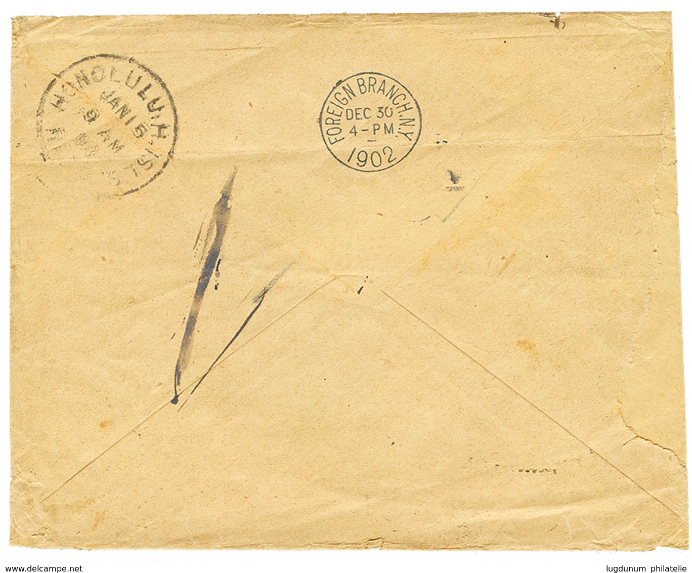 1194 1902 FRANCE 10c + 25c Canc. TRIGNAC On Envelope(small Fault) To HONOLULU HAWAÏ Taxed On Arrival With US POSTAGE DUE - Altri & Non Classificati
