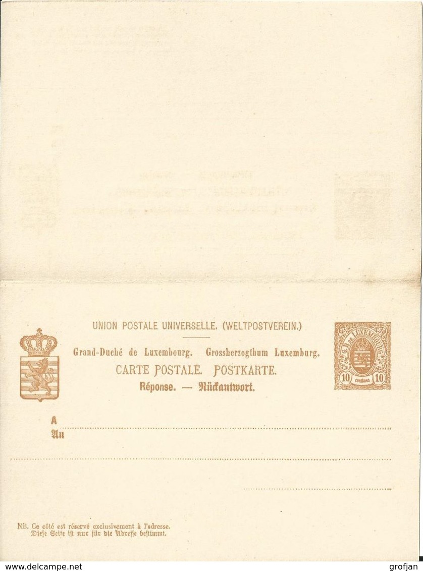 Carte Correspondance - Entier Postal - Korrespondezkarte - Stationery - No. 34 Carte Double - Servizio