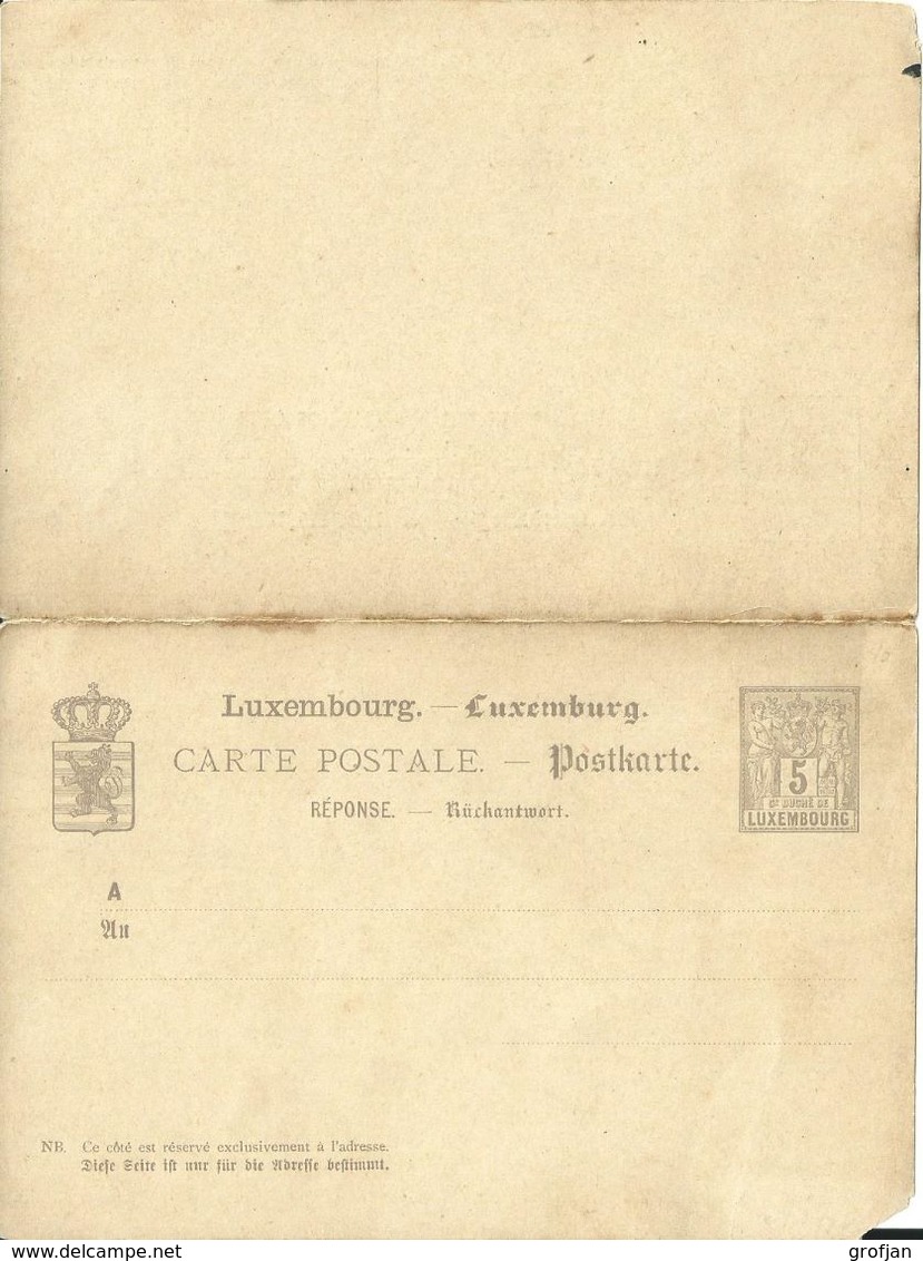 Carte Correspondance - Entier Postal - Korrespondezkarte - Stationery - No. 45 Carte Double - Service