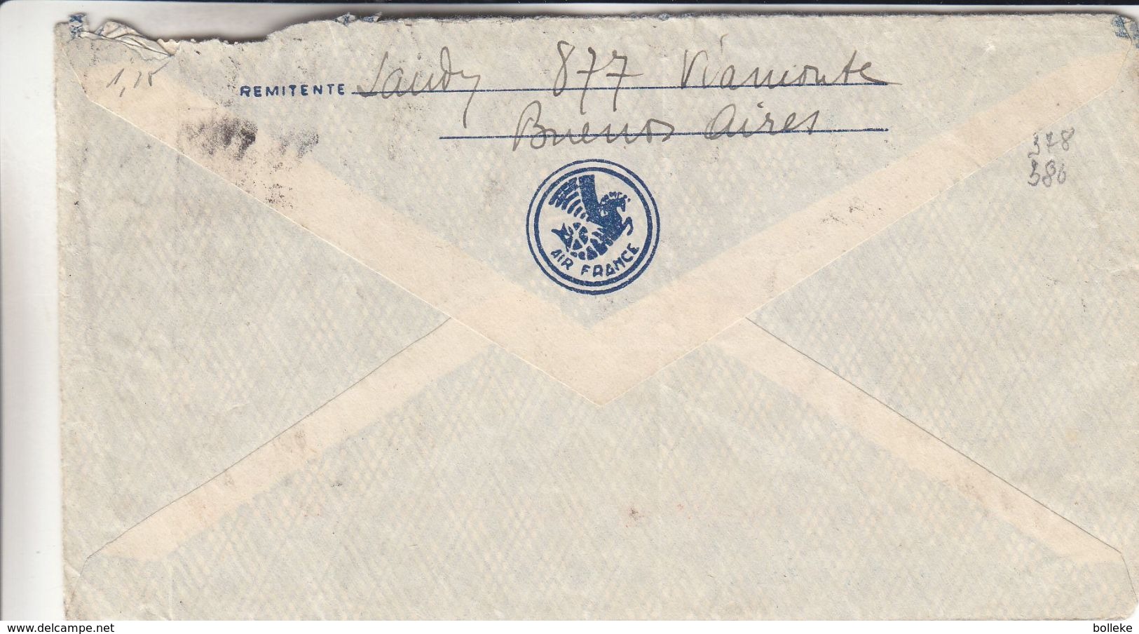 Argentine - Lettre De 1938 - Oblit Buenos Aires - Exp Vers Bruxelles - Carte D'Amérique Du Sud + Argentine - Covers & Documents