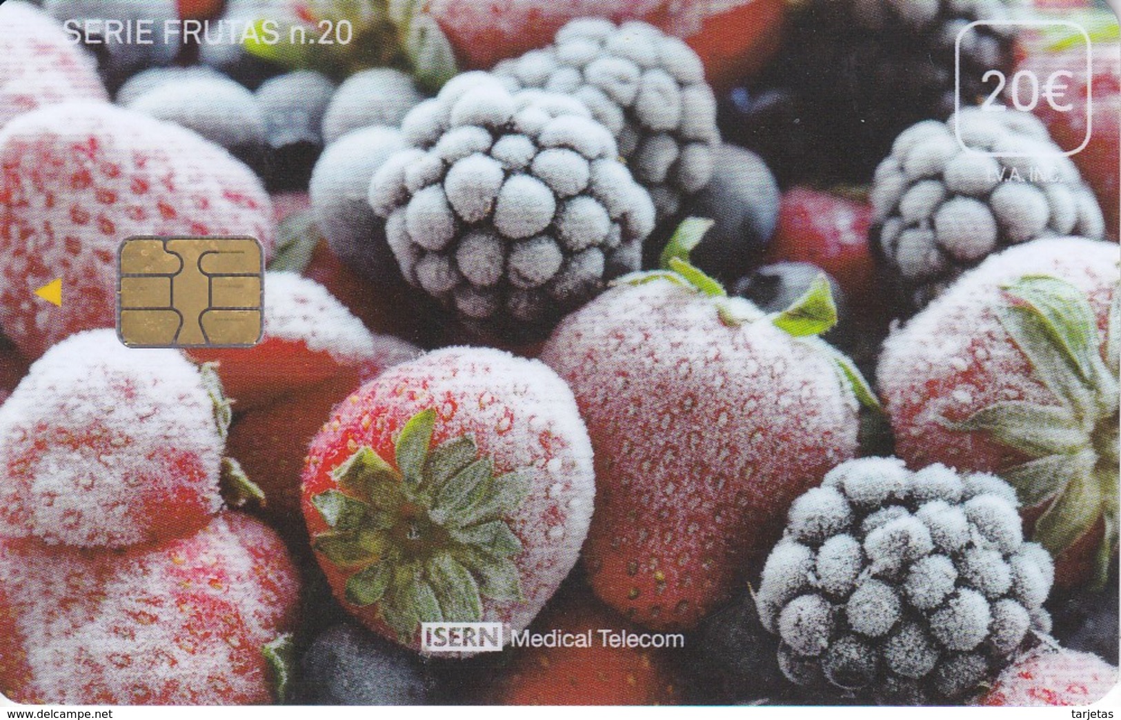 ISN-195 TARJETA DE ESPAÑA DE ISERN DE 20 EUROS DE LA SERIE FRUTAS Nº20 DE TIRADA 10000 - Lebensmittel