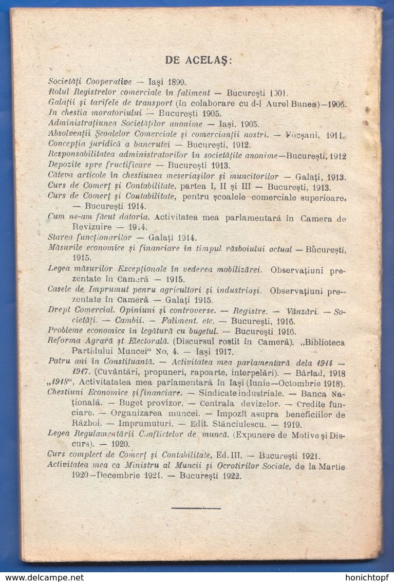 Rumänien; Romania; Scoala Elementara De Comert, Clasa I; 1922 - Tijdschriften