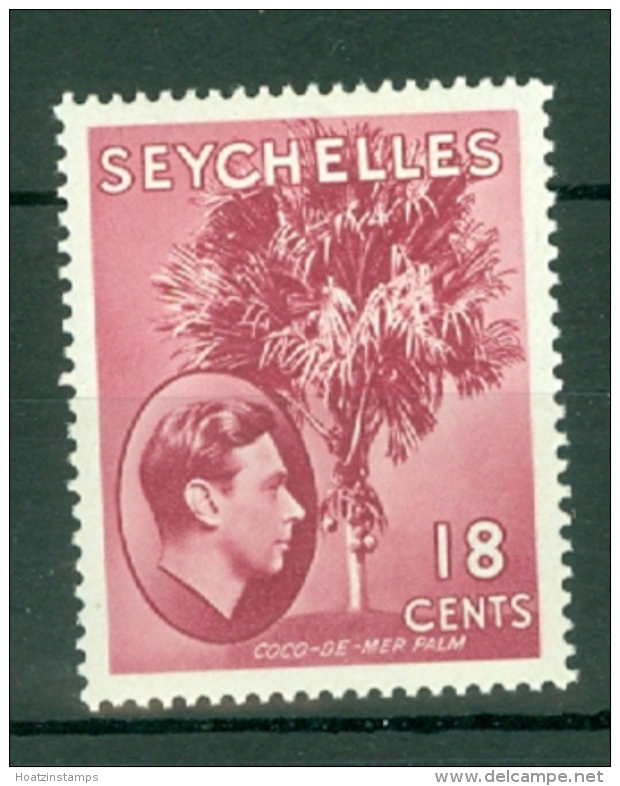 Seychelles: 1938/49   KGVI    SG139ca     18c   Carmine-lake   [Ordinary]   MH - Seychelles (...-1976)