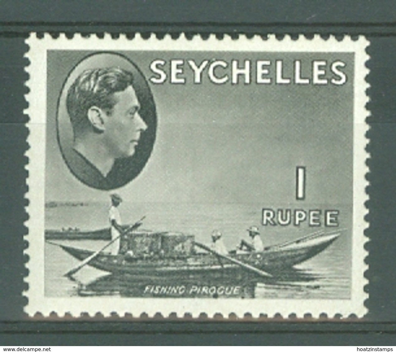 Seychelles: 1938/49   KGVI    SG146a     1R   Grey-black   [Chalk]    MH - Seychelles (...-1976)