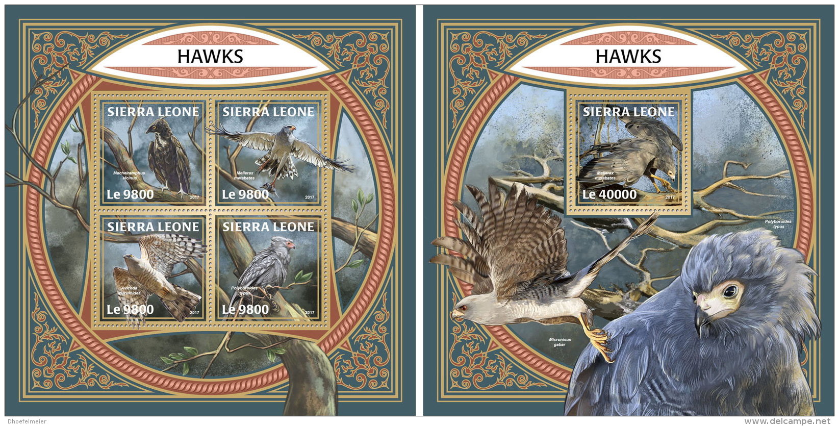 SIERRA LEONE 2017 MNH** Hawks Falken Faucons M/S+S/S - OFFICIAL ISSUE - DH1803 - Arends & Roofvogels