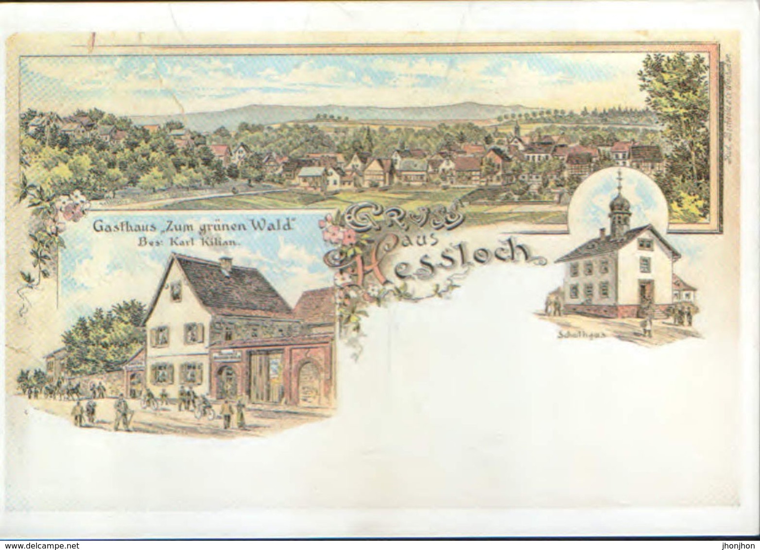 Germany - Postcard Unused  - Hessloch - Inn, "To The Green Forest"  - 2/scans - Autres & Non Classés