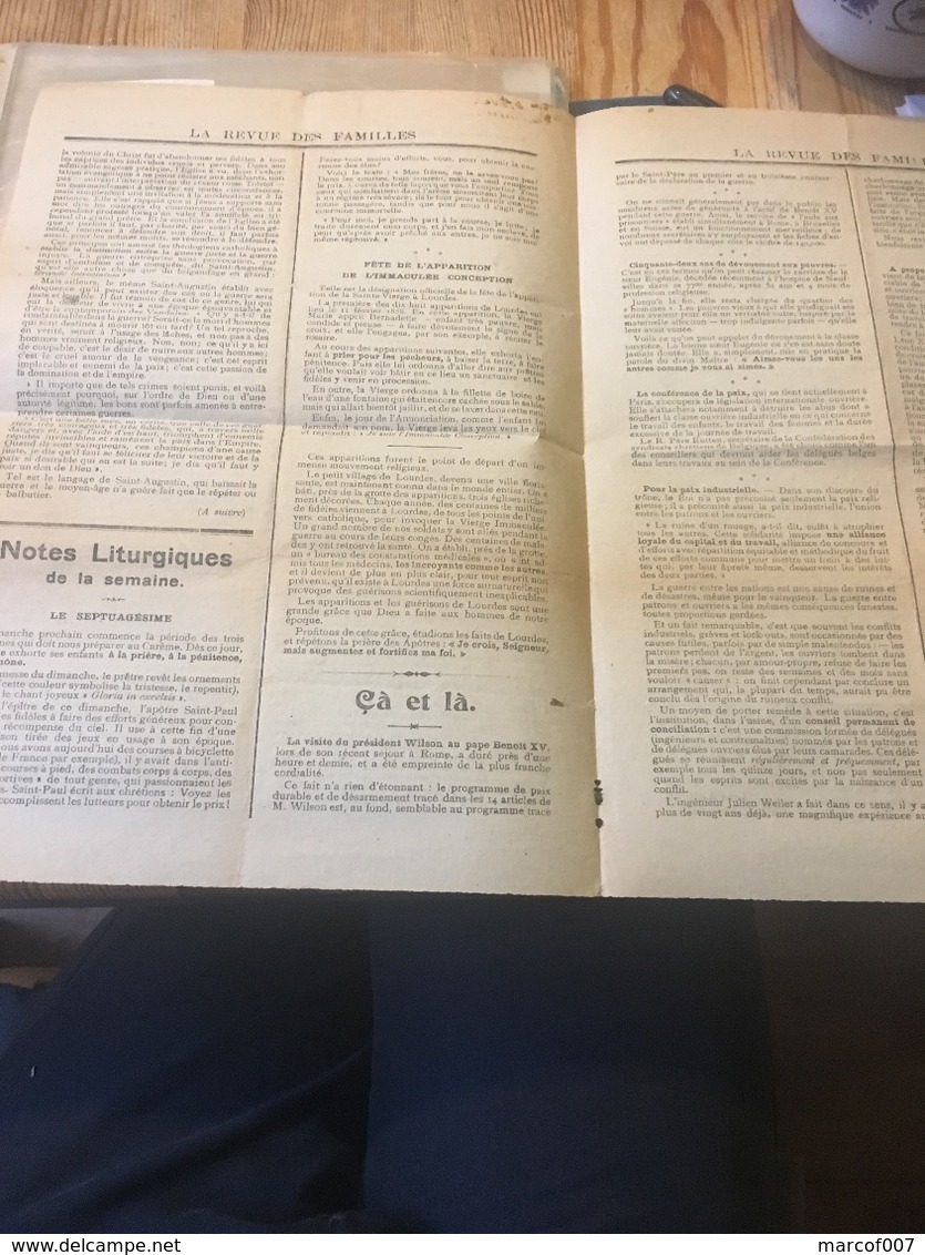 La Revue Des Familles 9/02/1919 + Timbre - Andere & Zonder Classificatie