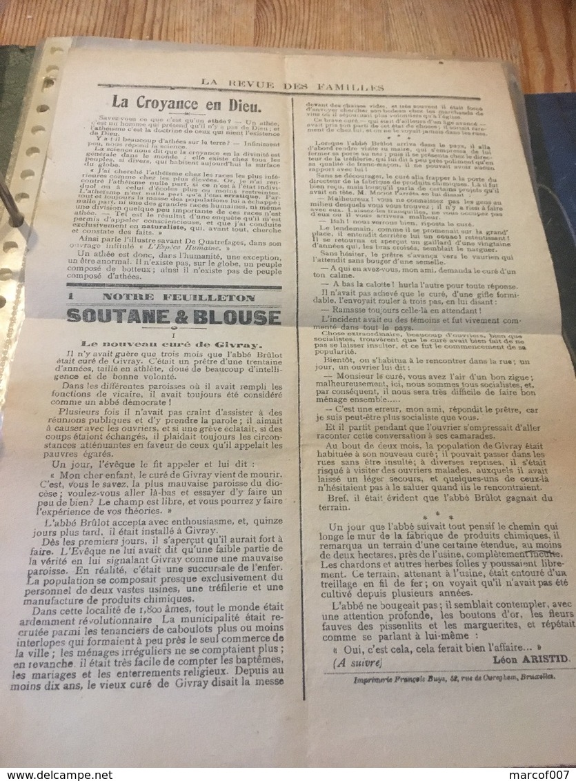 La Revue Des Familles 9/02/1919 + Timbre - Andere & Zonder Classificatie