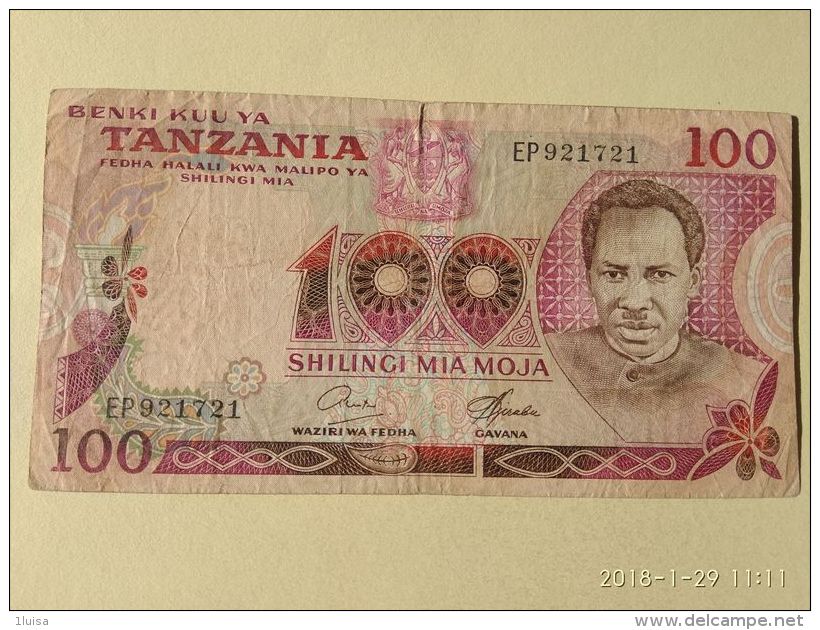 100 Shilinci 1977 - Tanzanie