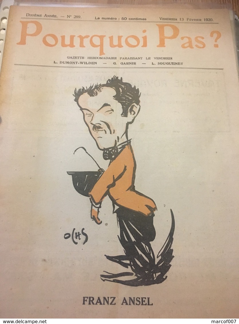 Gazette Le Pourquoi Pas ? Février 1920 - Autres & Non Classés