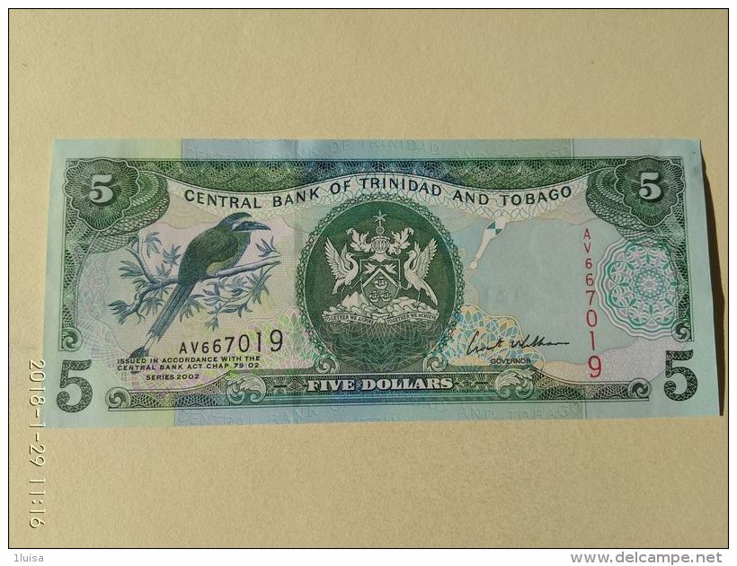 5 Dollars 2002 - Trindad & Tobago