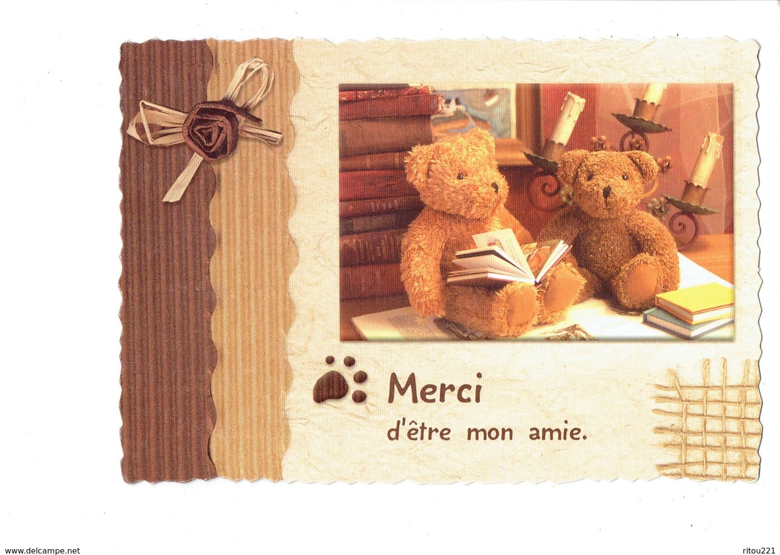 Cpm - Jouet - Ours En Peluche Lecture Livre Ouvert - Merci D'être Mon Amie - LES NOUNOURS CS 03 - Jeux Et Jouets