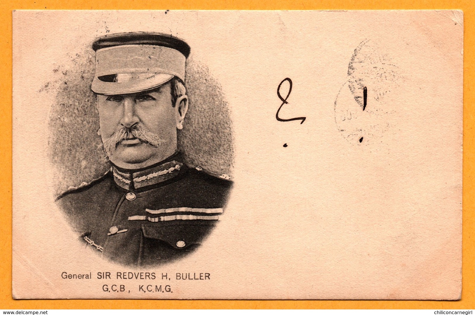 General SIR REDVERS H. BULLER - G.C.B K.C.M.G. - Oblitération Double Et Surchargée De BOURNEMOUTH - KESZTHELY 1900 - Satiriques