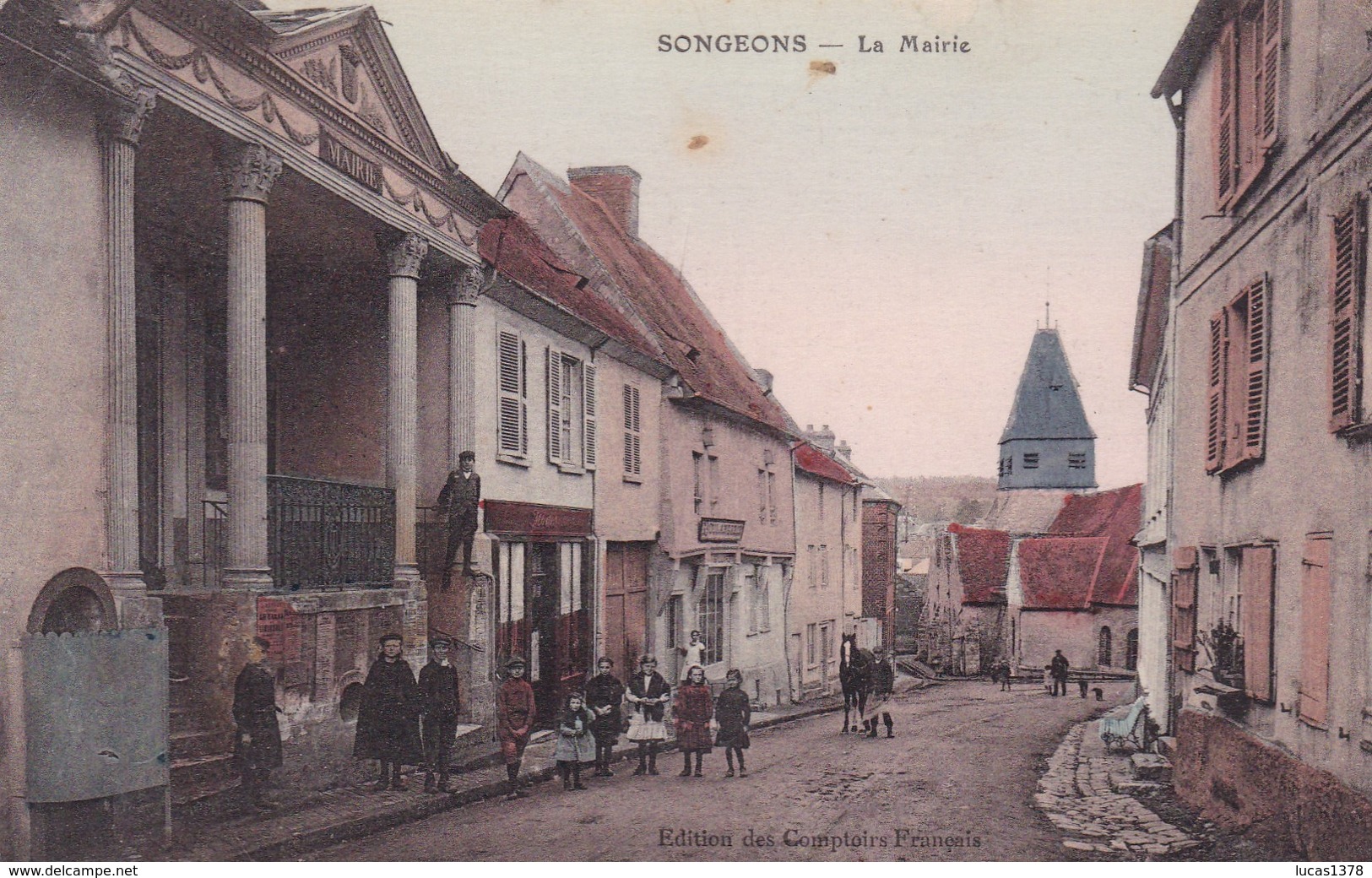 60 / SONGEONS / LA MAIRIE / TRES JOLIE CARTE ANIMEE ET COLORISEE - Songeons