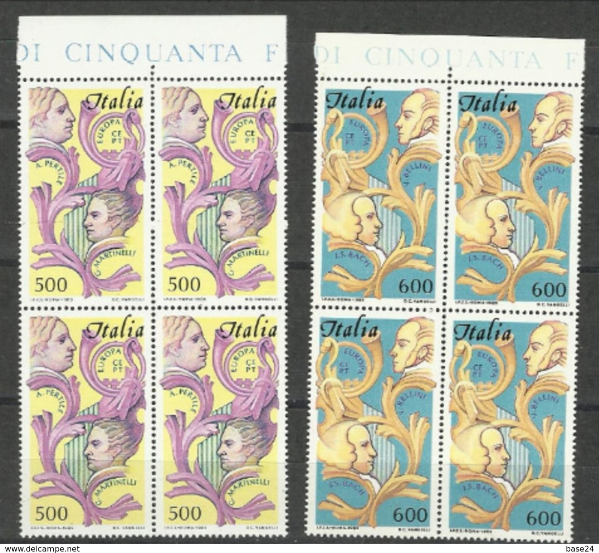 1985 Italia Italy Repubblica EUROPA CEPT EUROPE 4 Serie Di 2v. In Quartina MNH** Bl.4 - 1985