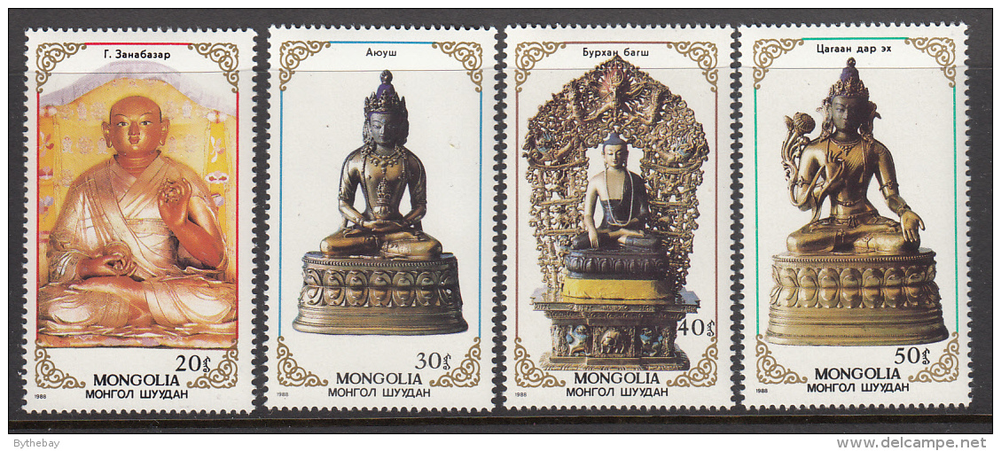 Mongolia 1988 MNH Scott #1692-#1699 Set Of 8 Statues Of Buddhist Deities - Mongolie