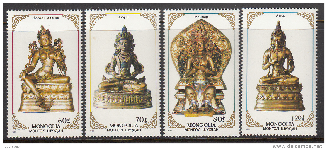 Mongolia 1988 MNH Scott #1692-#1699 Set Of 8 Statues Of Buddhist Deities - Mongolie