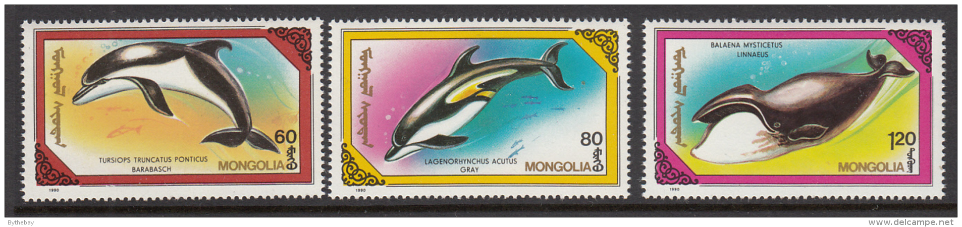 Mongolia 1990 MNH Scott #1855-#1861 Set Of 7 Marine Mammals Whales - Mongolie