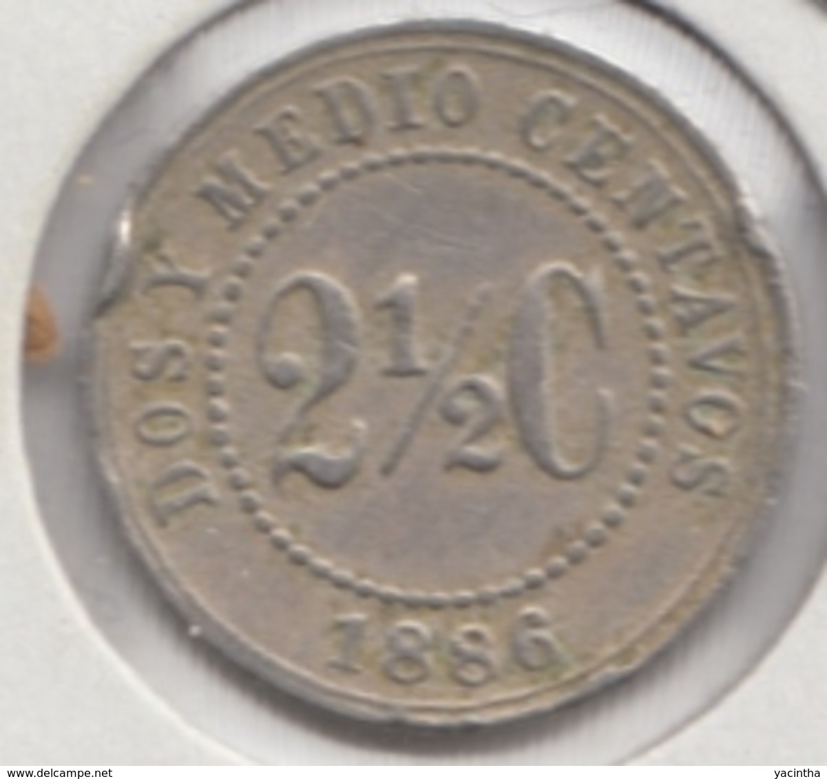 @Y@     Colombia   2 1/2  Cent   1886             (2775) - Colombia