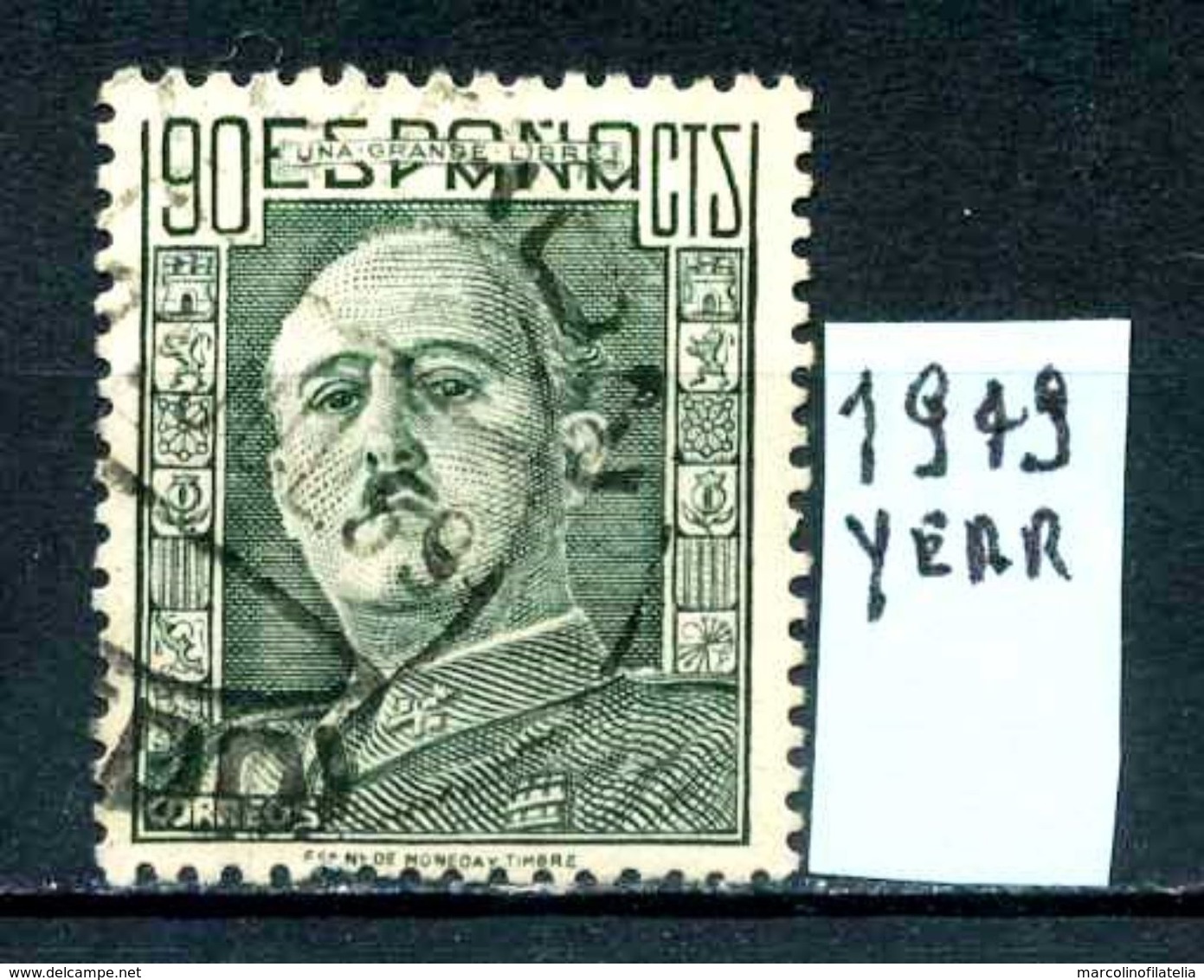 SPAGNA - Generale FRANCO - Year 1949 - Usato - Used - Utilisè - Gebraucht. - Gebruikt