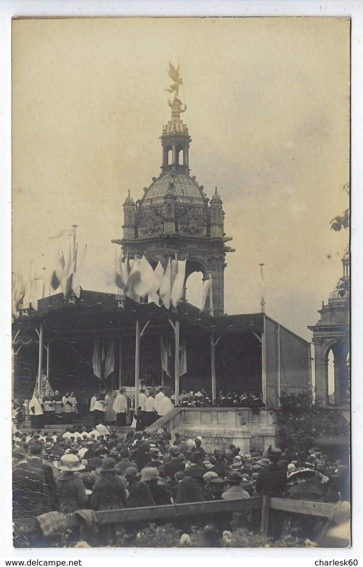 CPA Carte Photo Animée Pélerinage Notre Dame De Bonsecours 27 Mai 1920 Rouen Photographie 48 Rue De La Grosse Horloge - Bonsecours