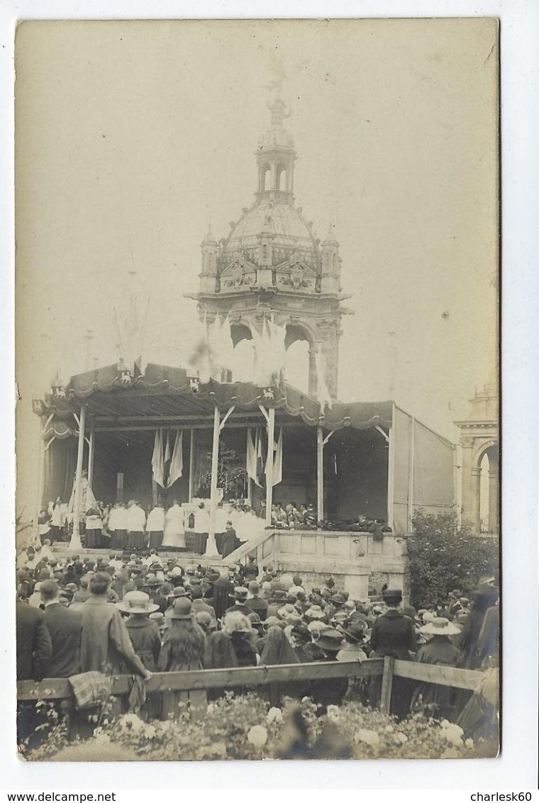 CPA Carte Photo Animée Pélerinage Notre Dame De Bonsecours 27 Mai 1920 Rouen Photographie 48 Rue De La Grosse Horloge - Bonsecours