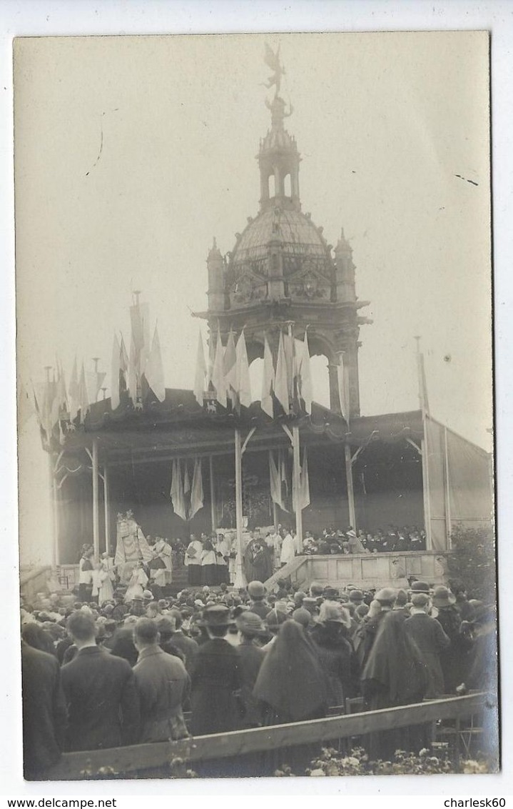 CPA Carte Photo Animée Pélerinage Notre Dame De Bonsecours 27 Mai 1920 Rouen Photographie 48 Rue De La Grosse Horloge - Bonsecours