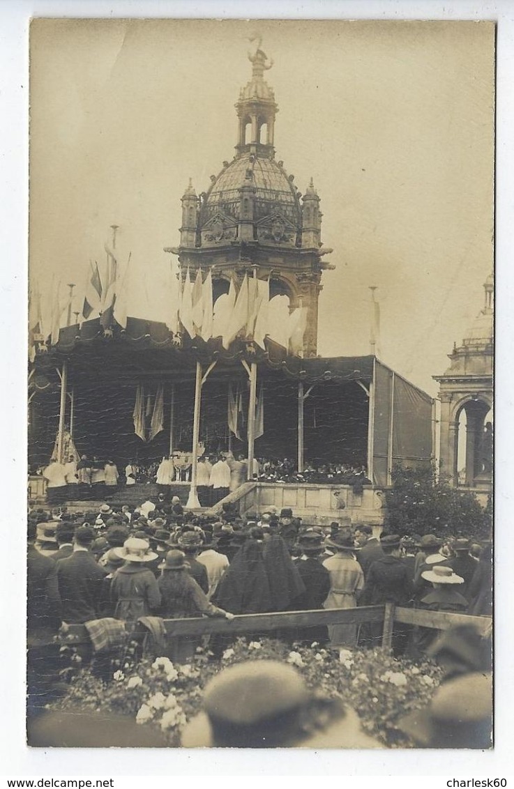 CPA Carte Photo Animée Pélerinage Notre Dame De Bonsecours 27 Mai 1920 Rouen Photographie 48 Rue De La Grosse Horloge - Bonsecours