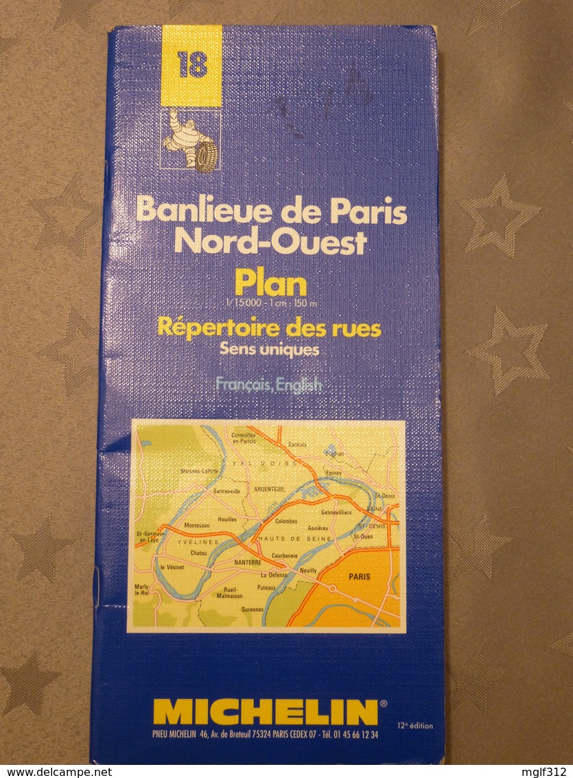 MICHELIN N° 18 : BANLIEUE DE PARIS - NORD-OUEST - Echelle De 1/15000  - 1997 - Callejero